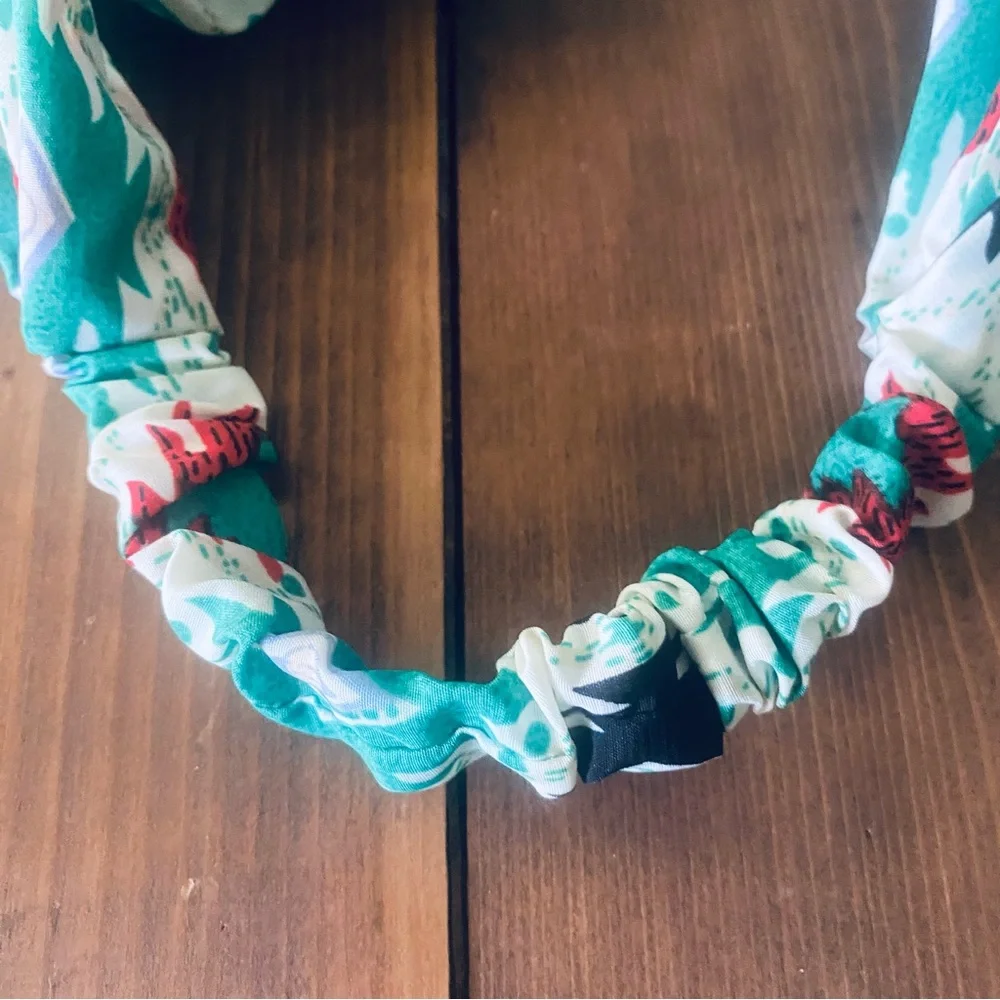 Aztec print green knot headband
